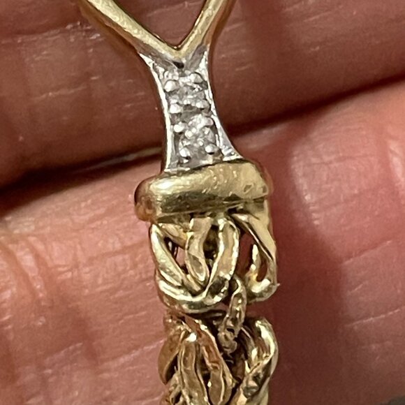 14K Yellow Gold and Diamonds AK Atasay Kuyumculuk 8" Byzantine Bracelet 7.58 gms - Picture 5 of 12